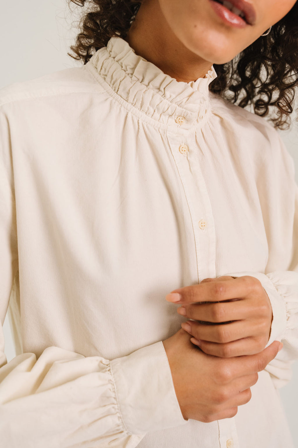 Soline Velvet Blouse Ecru