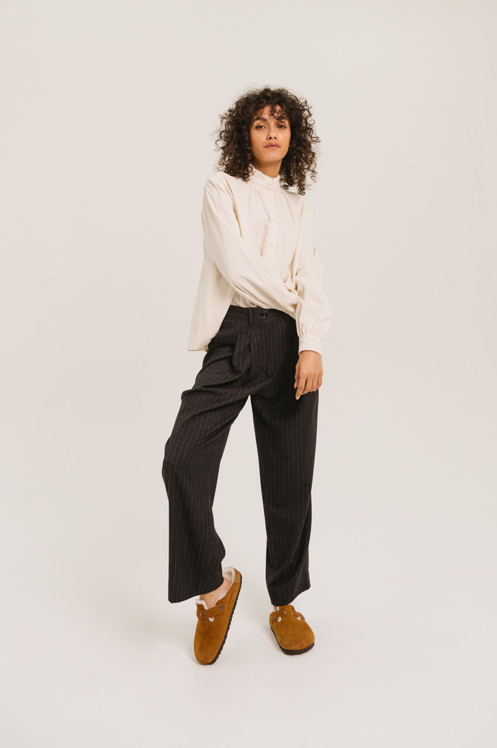 Soline Velvet Blouse Ecru