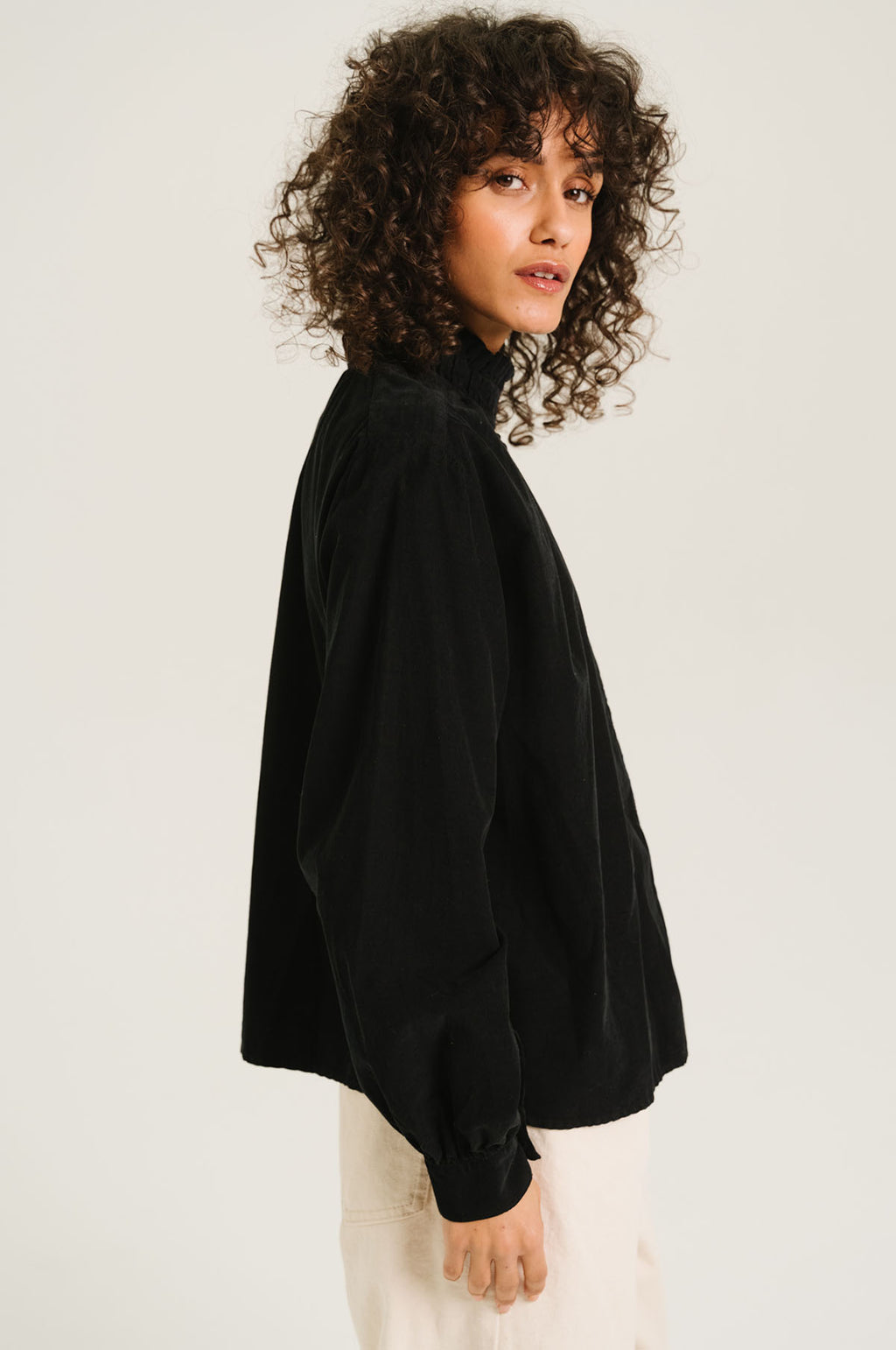 Soline Velvet Blouse Noir