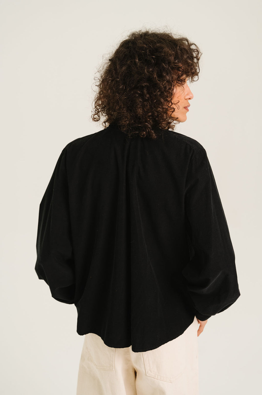 Soline Velvet Blouse Noir
