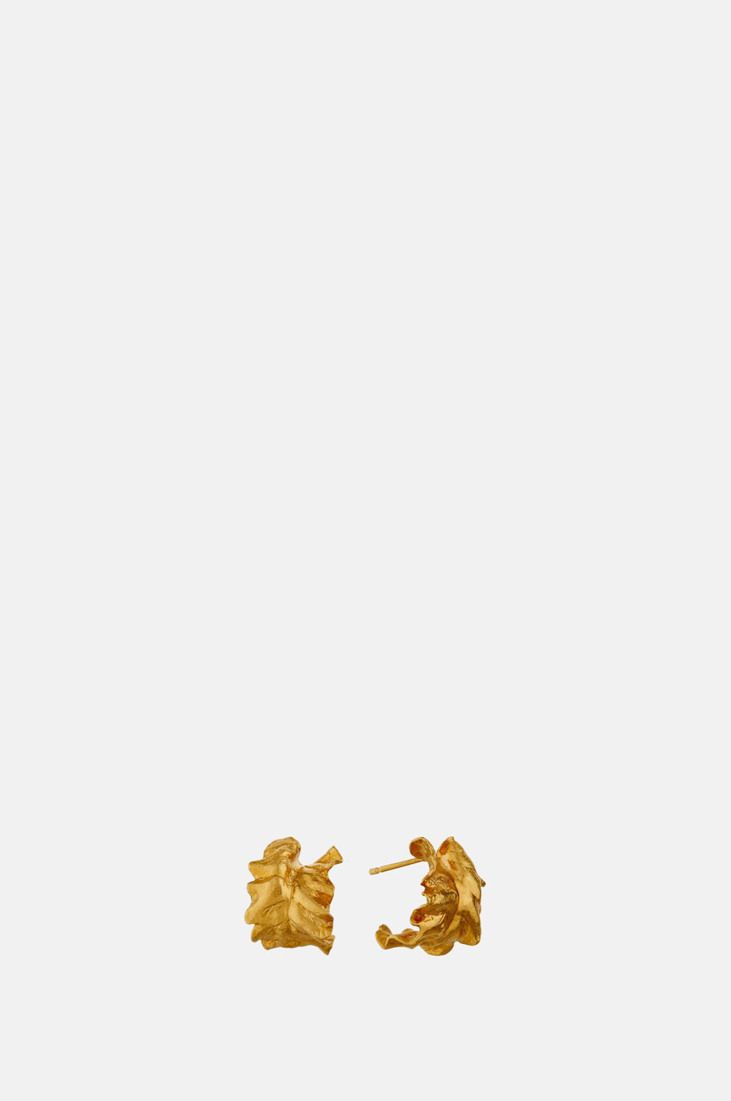 Alex Monroe Chard Leafy Hoop Earrings Gold.