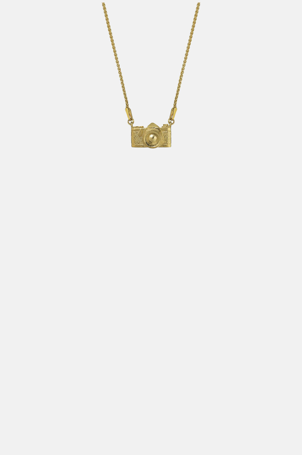 Alex Monroe In Line Vintage Camera Necklace Gold.