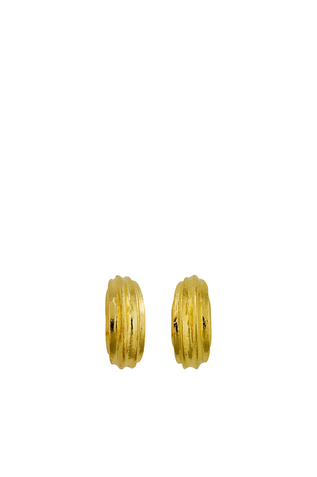 Kissing Seed Huggie Hoop Earrings Gold Plate