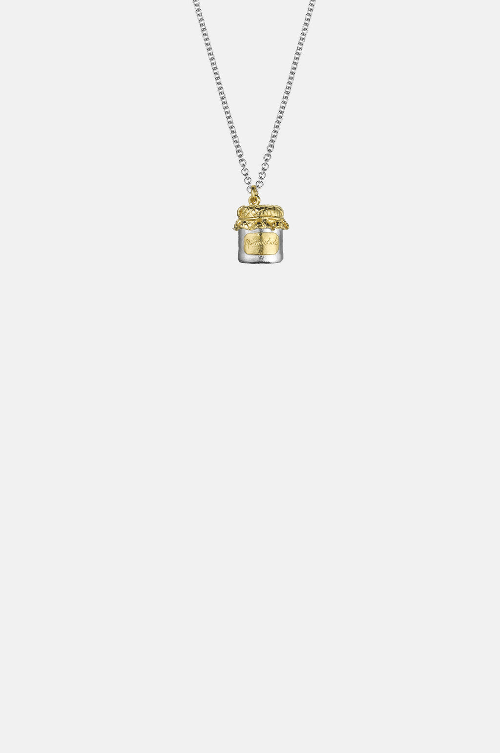 Alex Monroe Marmalade Jar Necklace Gold and Silver.