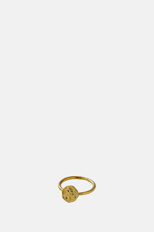 Mudlarked Anchor Token Stacker Ring Gold