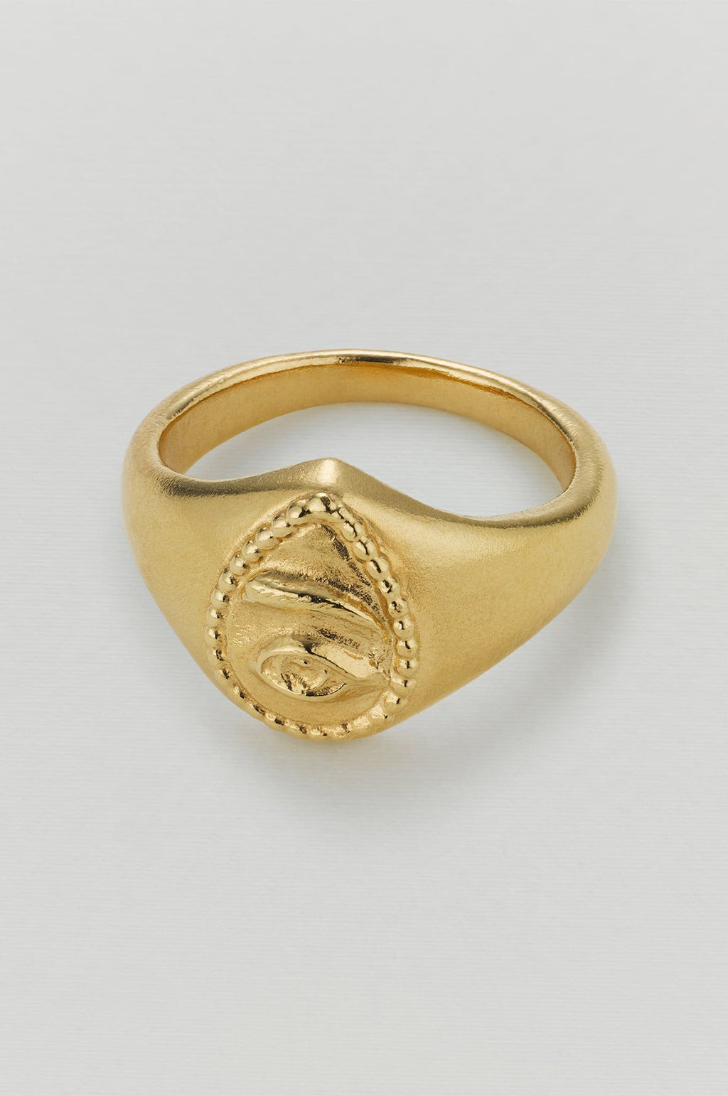 Sense of Sight Eye Teardrop Signet Ring Gold