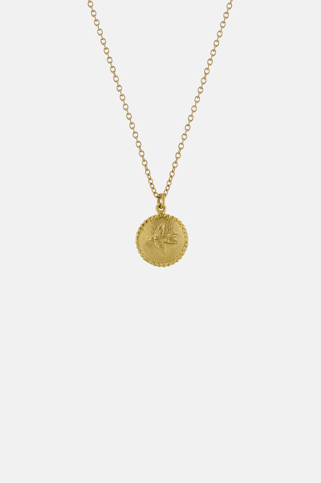 Alex Monroe Small Ex Voto Swallow Necklace Gold.