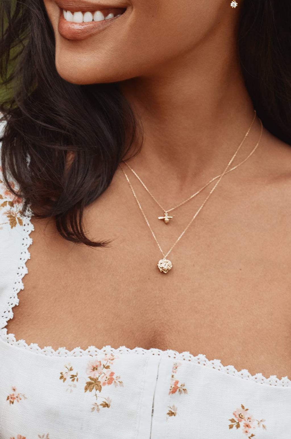 Teeny Tiny Bumblebee Necklace 18ct Solid Gold