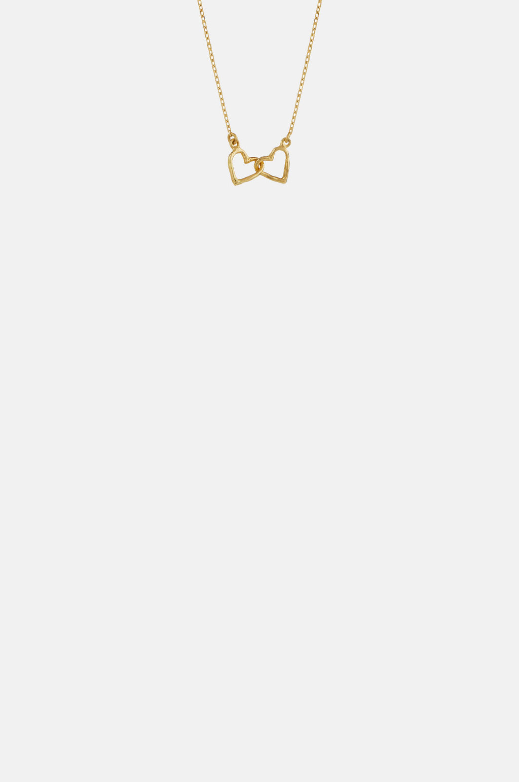 Alex Monroe Teeny Tiny Linked Heart in Line Necklace 18ct Solid Gold.