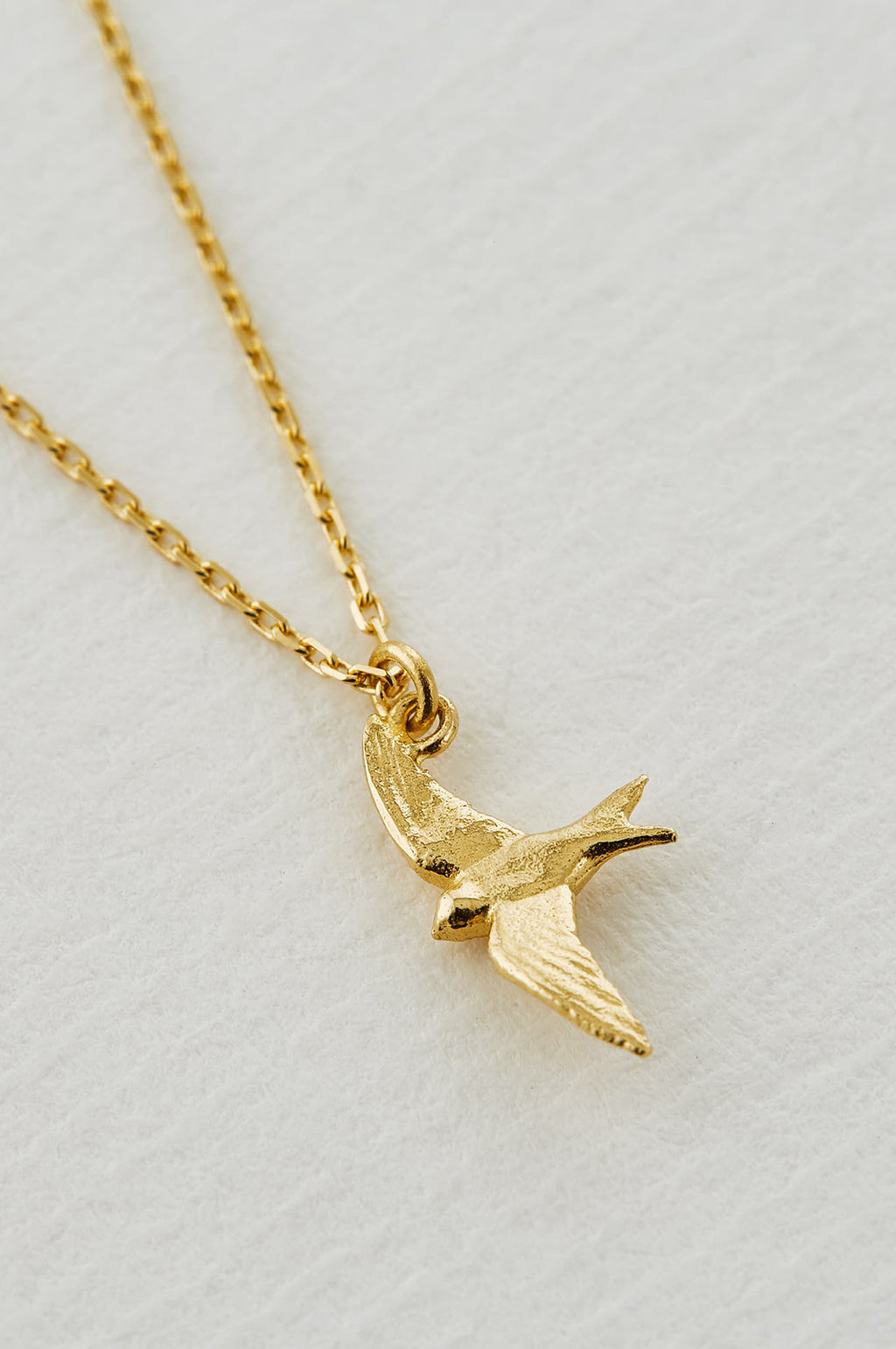 Teeny Tiny Swallow Necklace 18ct Solid Gold