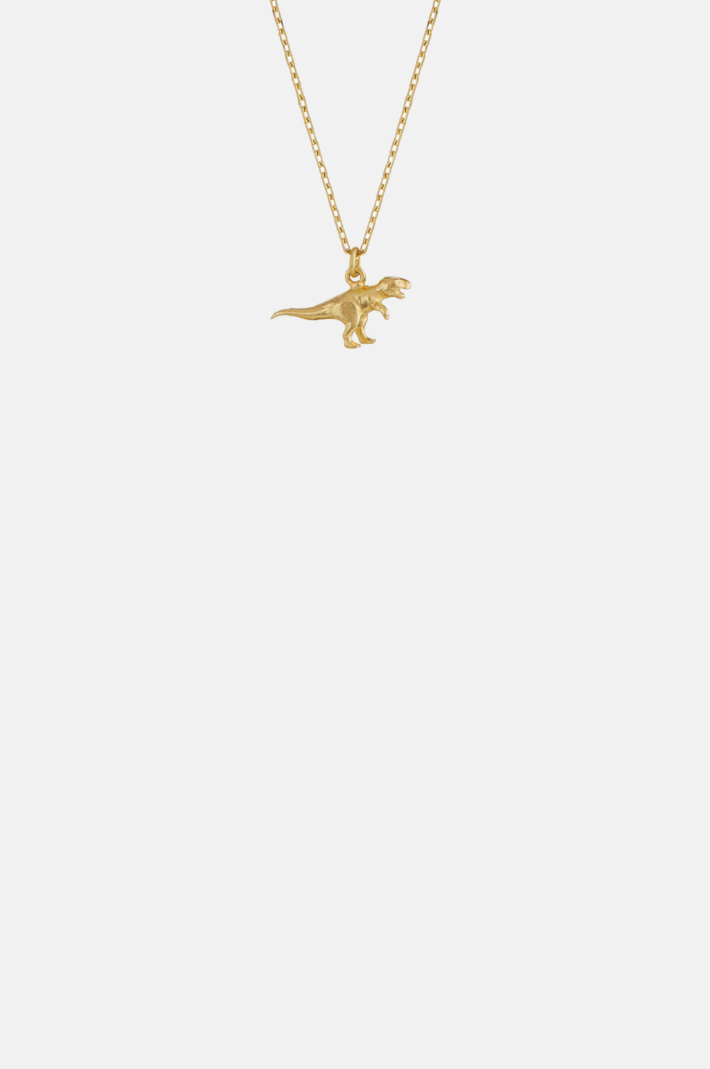 Alex Monroe Teeny Tiny T-Rex Necklace 18ct Solid Gold.