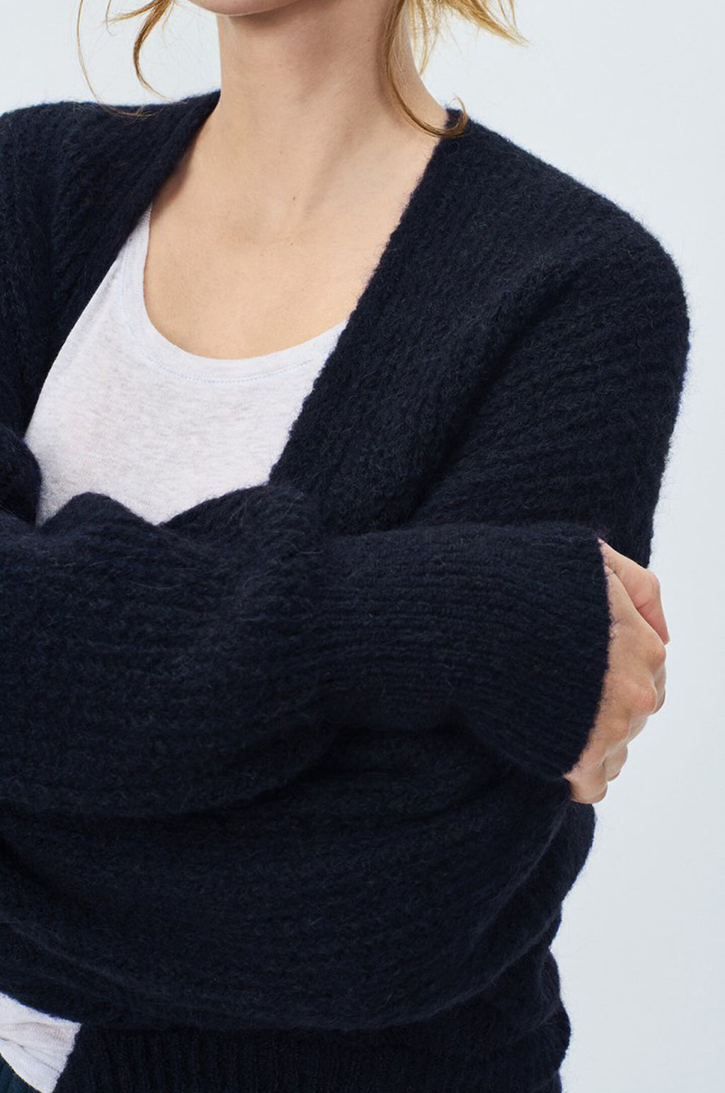 East Cardigan Navy Melange