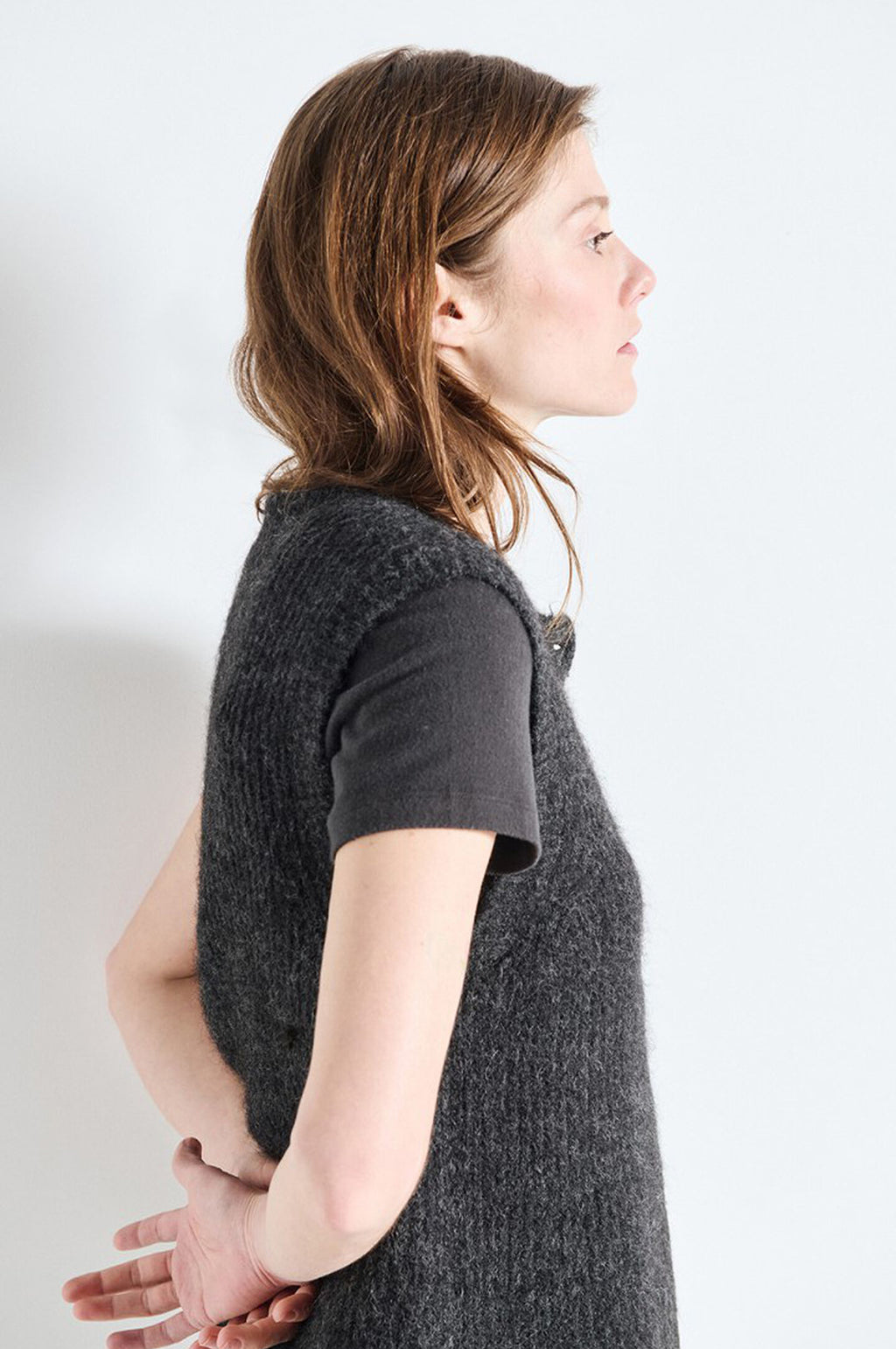 East Knit Vest Charcoal Melange