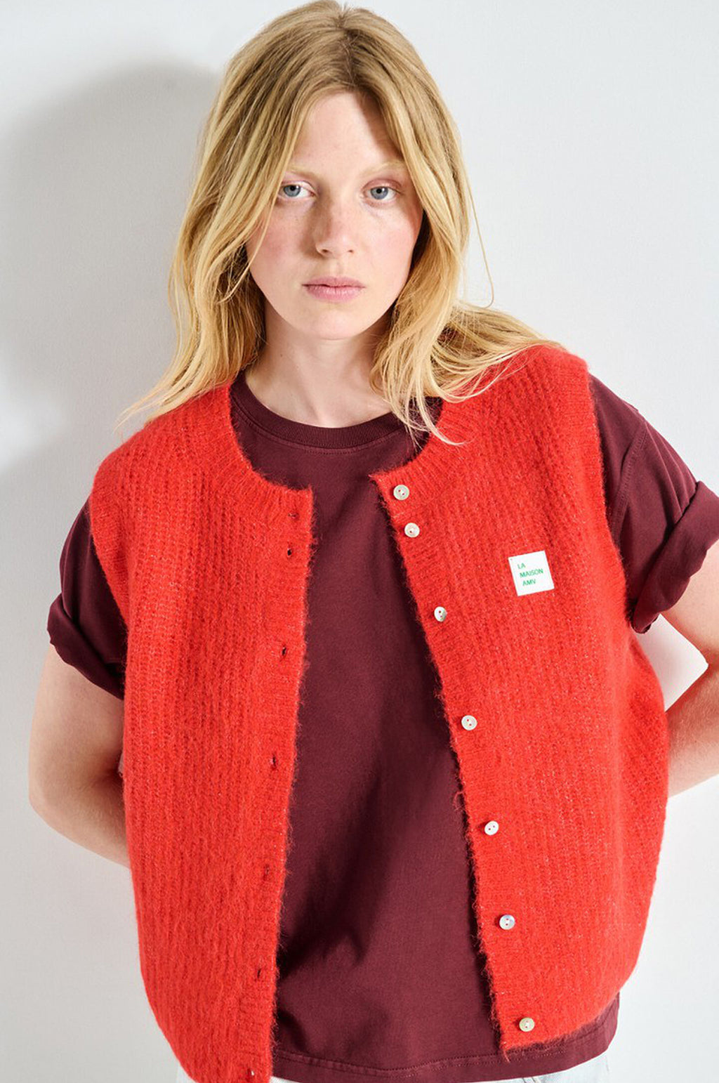 East Knit Vest Piment Chine