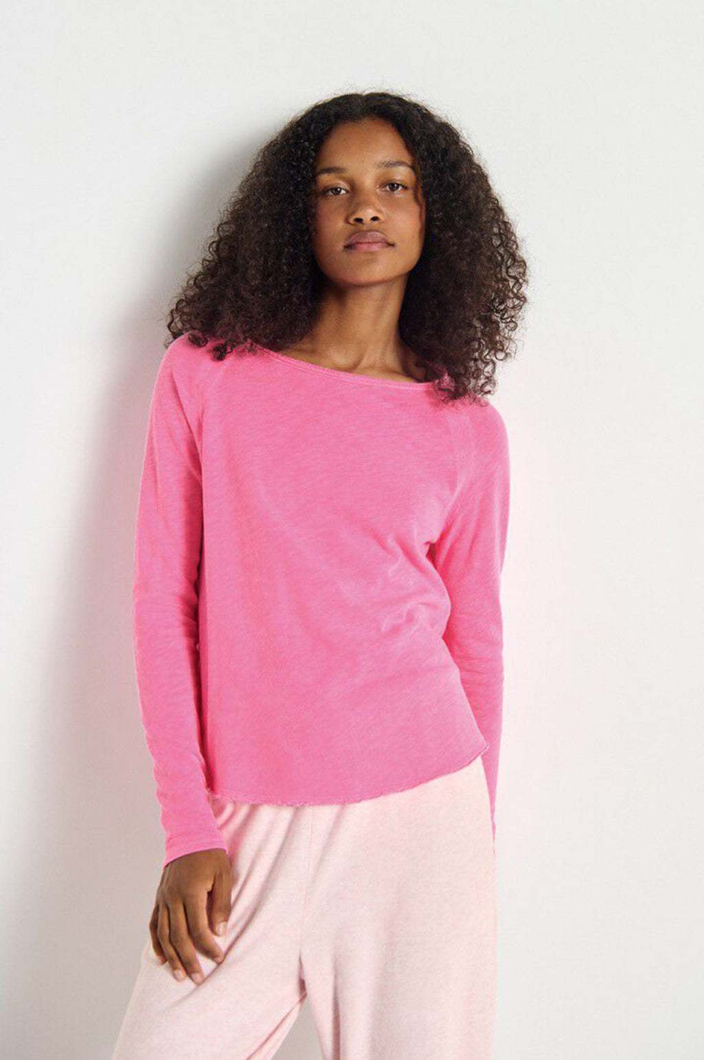Sonoma Boat Neck Tee Pink Acid Fluo