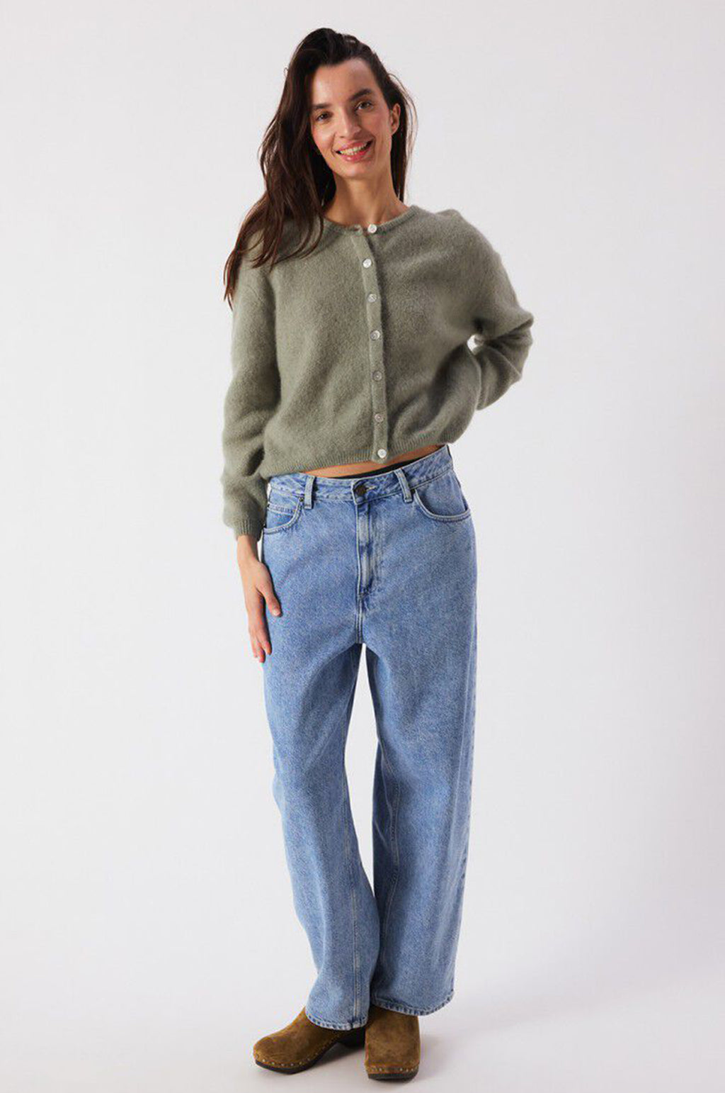Vitow Cardigan Kaki Multichine