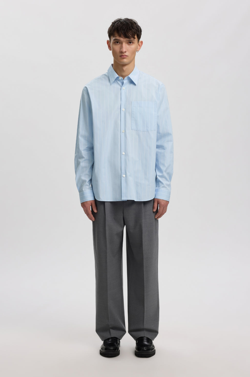 Anraslund Classic Stripe LS Shirt Cashmere Blue