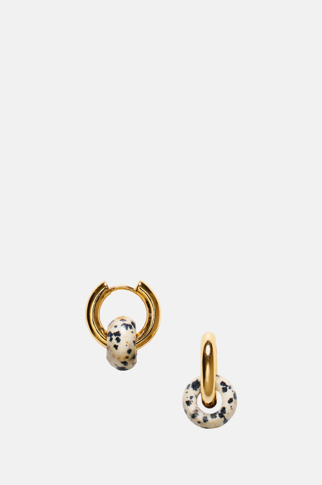 Anni Lu Dalmatian Glazed Donut Hoop Earrings.