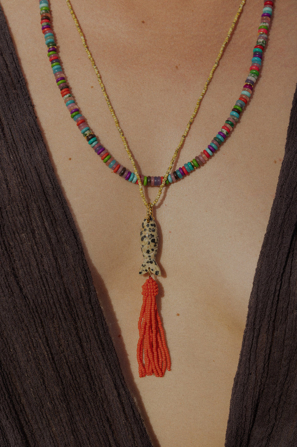 Dalmatian Tassel Fishy Necklace