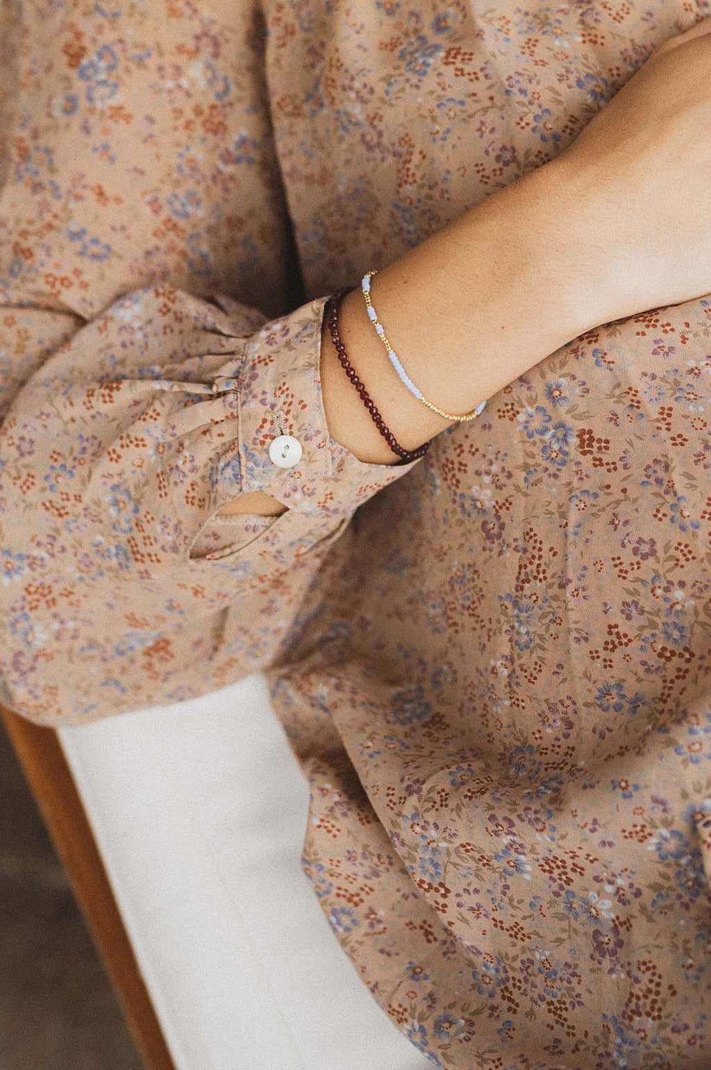 Deep Burgundy Tan Line Bracelet