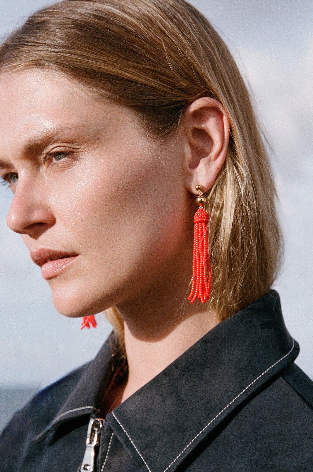 Poppy Red Tassel Fever Earrings