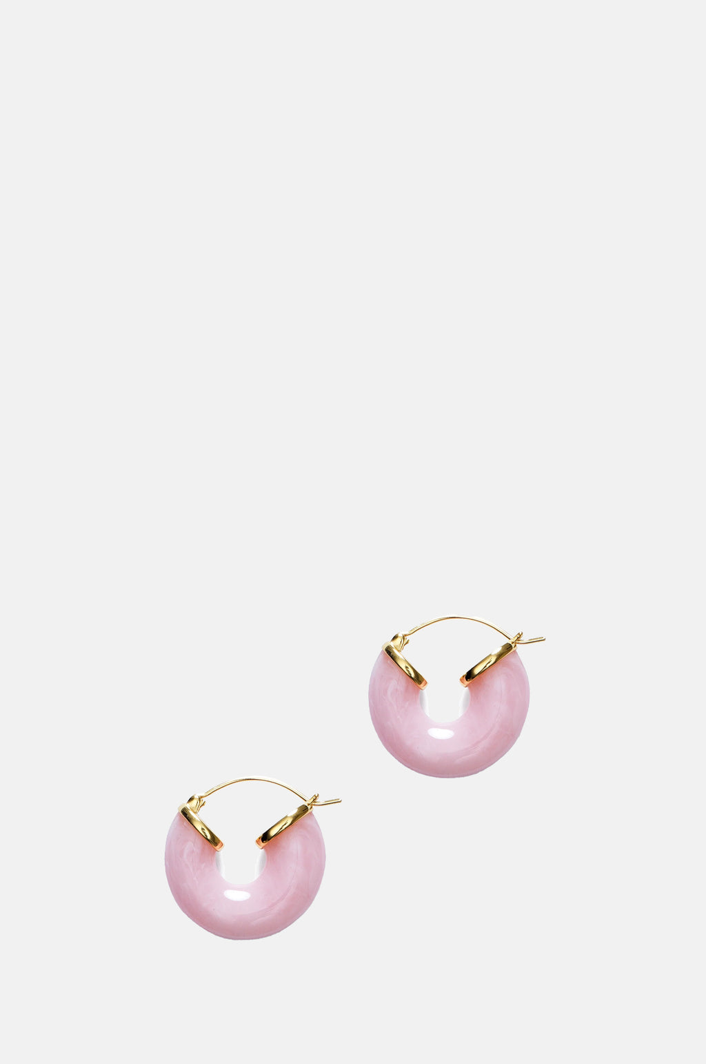 Anni Lu Rose Blush Big Swell Gold Hoop Earrings.