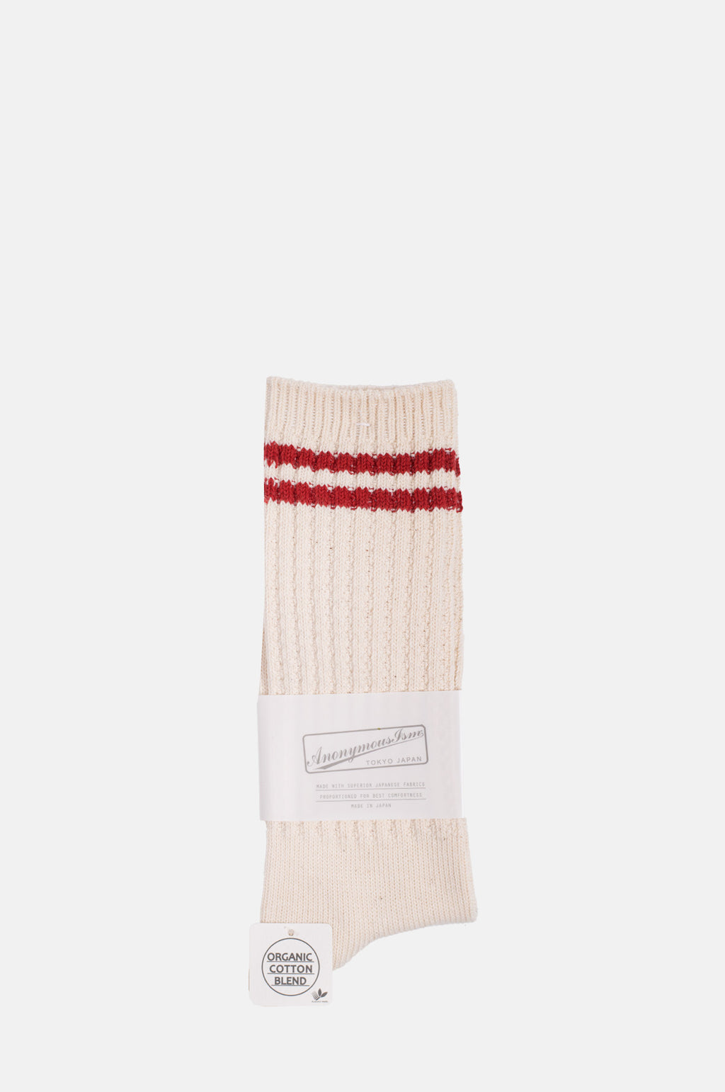 OC 2 Line Pique Rib Crew Red