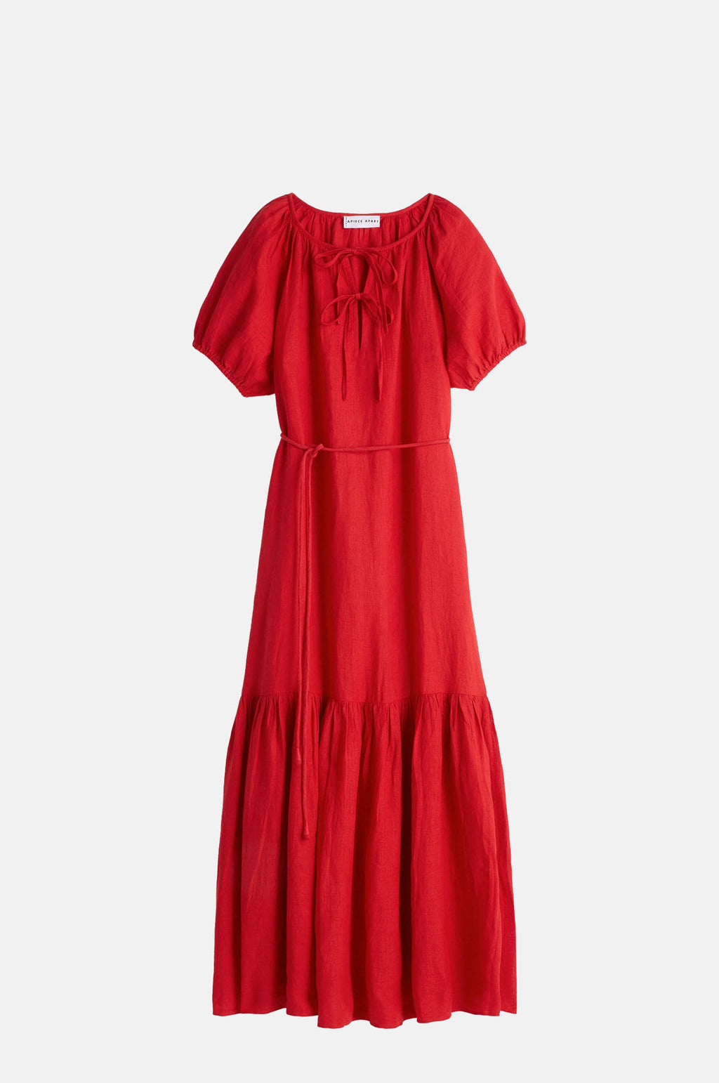 Apiece Apart Dita Front Tie Maxi Racing Red.