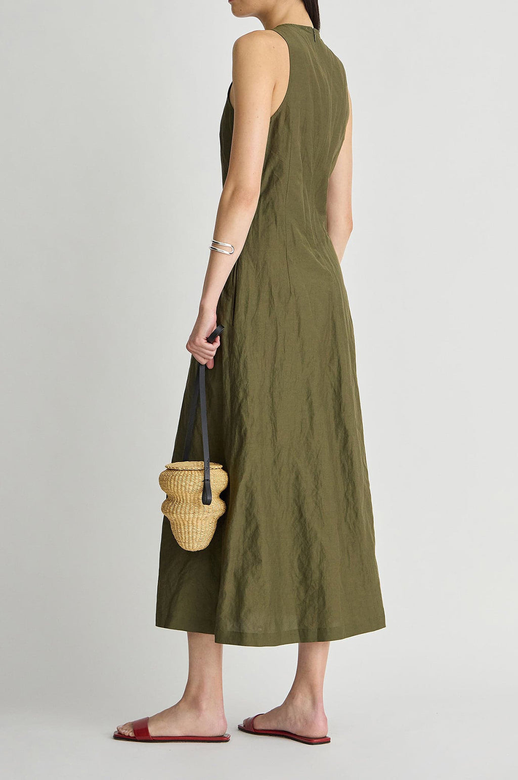 Sculpted Uma Sleeveless Maxi Dark Olive
