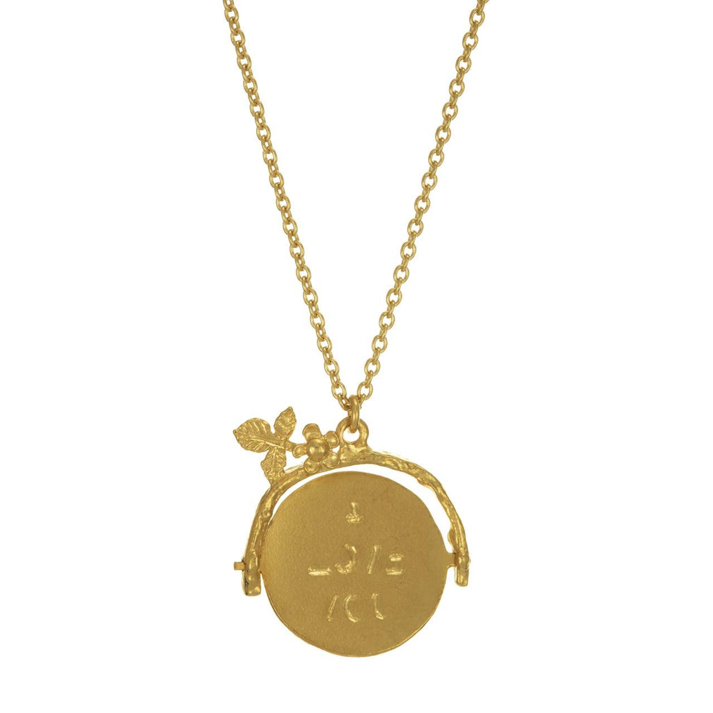 A.M. I Love You Spinning Disc Necklace Gold