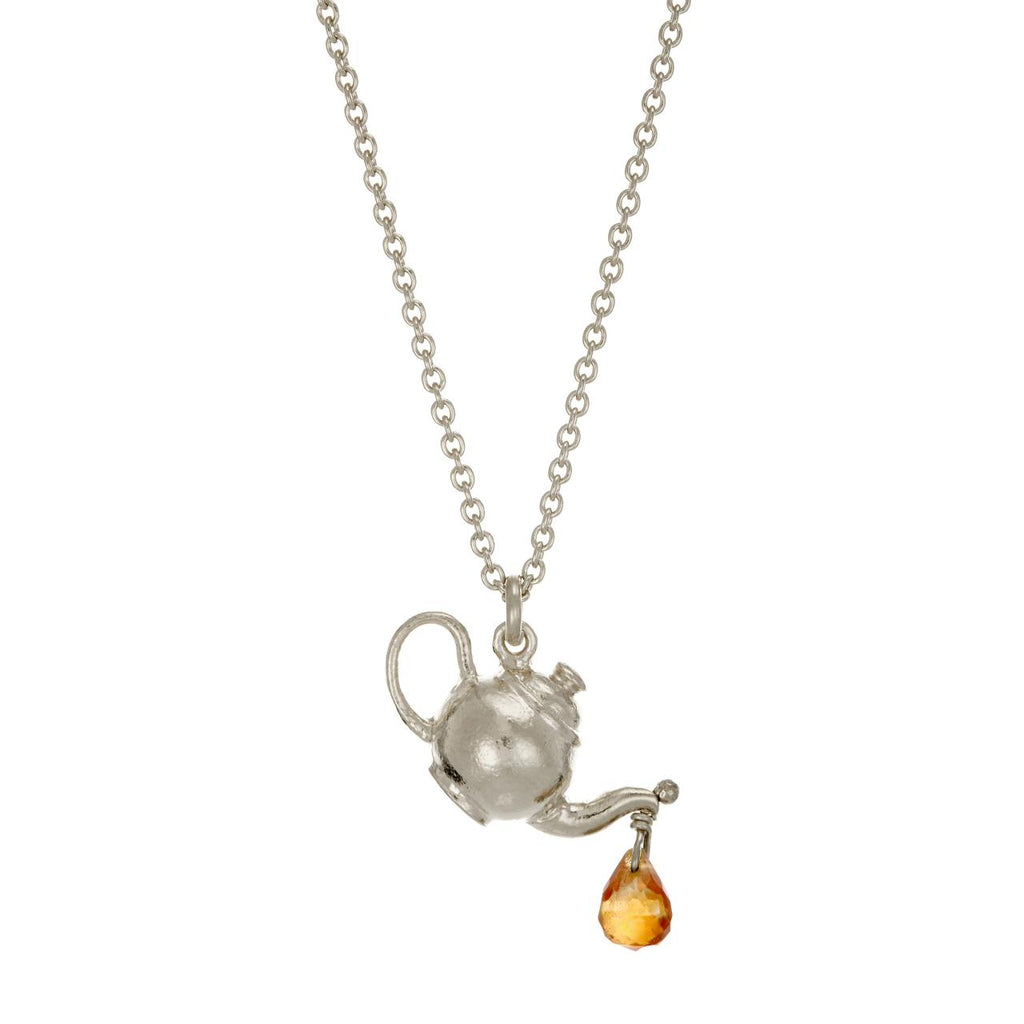 A.M. Teapot Necklace with Citrine Silver