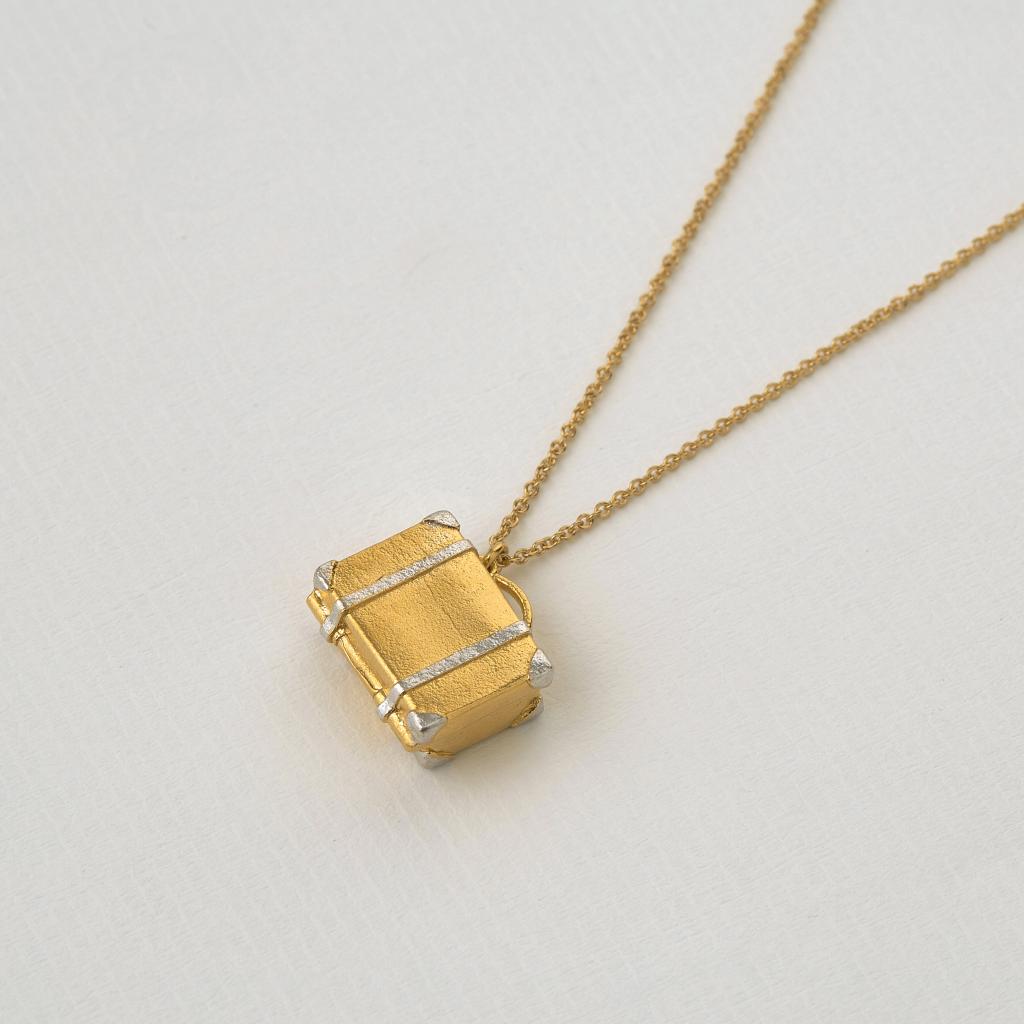 A.M. Vintage Suitcase Locket Necklace