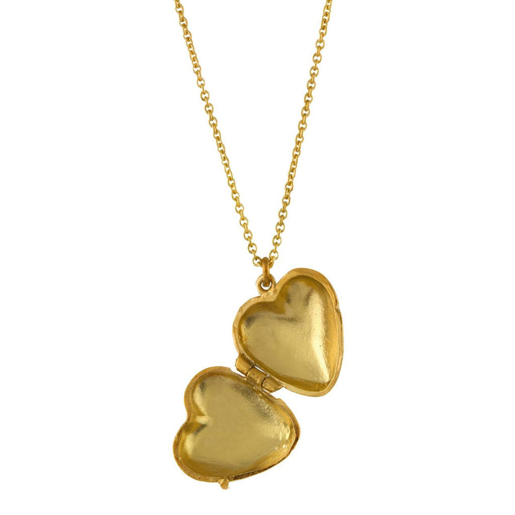 A.M. Victoriana Keepsake Heart Locket Necklace Gold