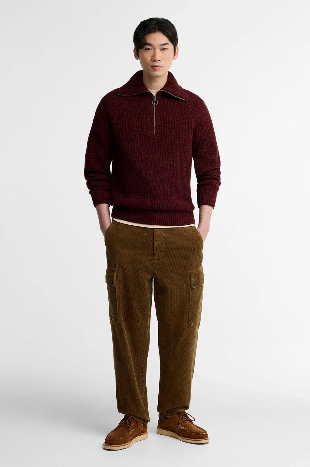 Riggbay Knitted Half Zip Jumper Chestnut