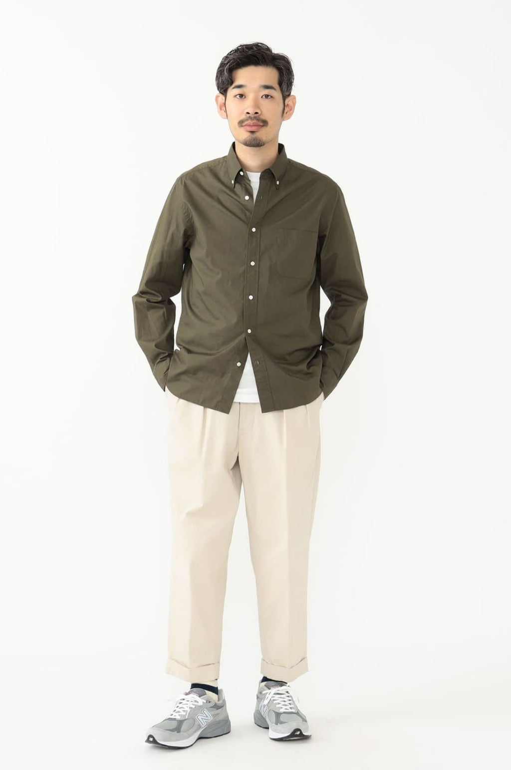 2 Pleats Twill Pant Cement