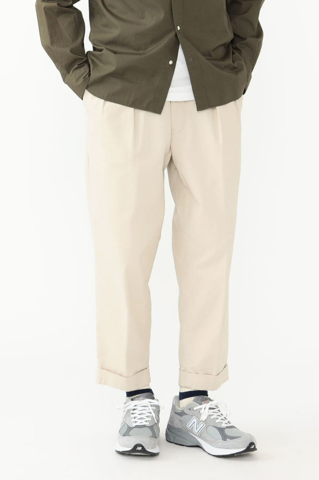 2 Pleats Twill Pant Cement