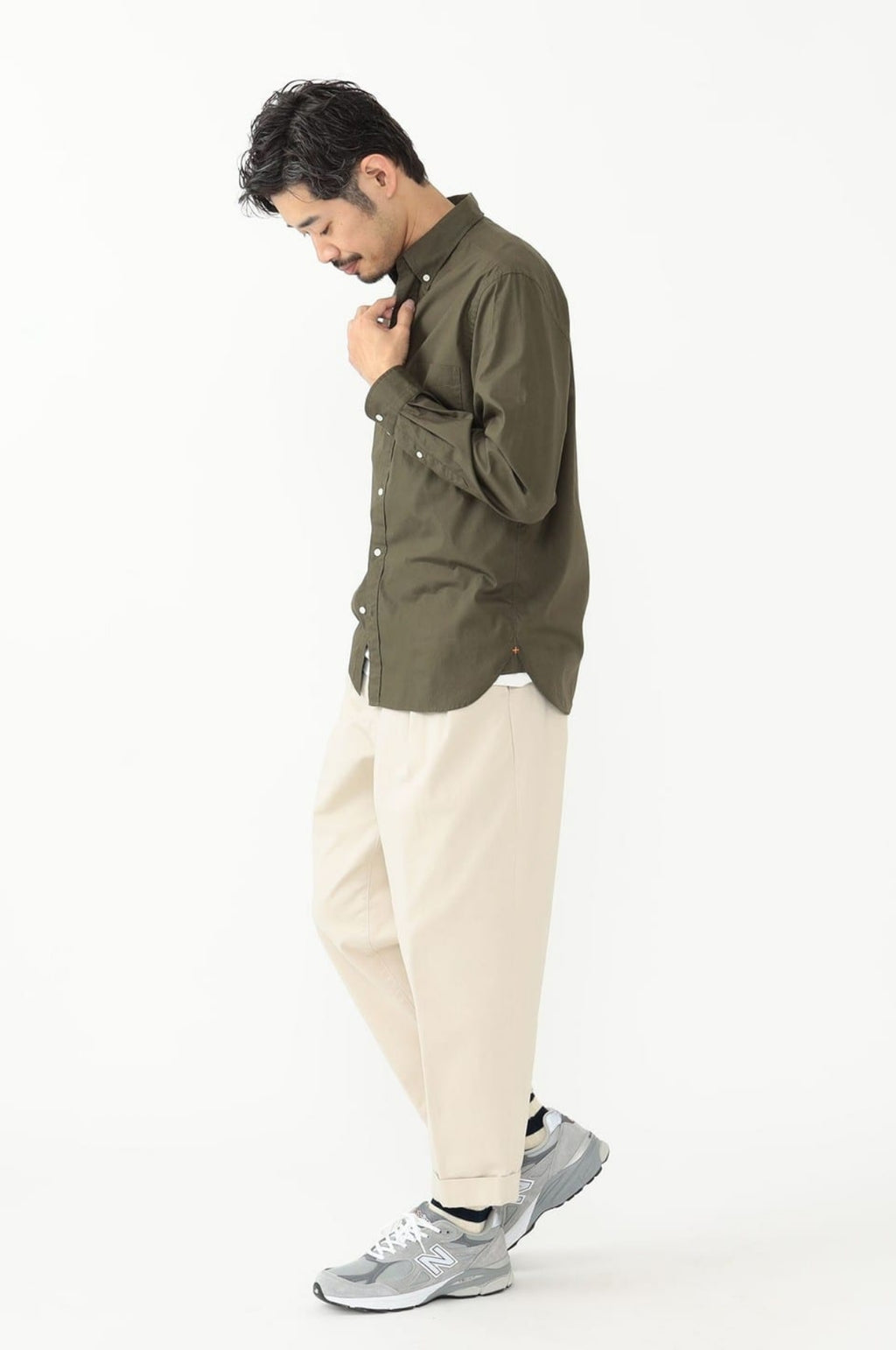 2 Pleats Twill Pant Cement