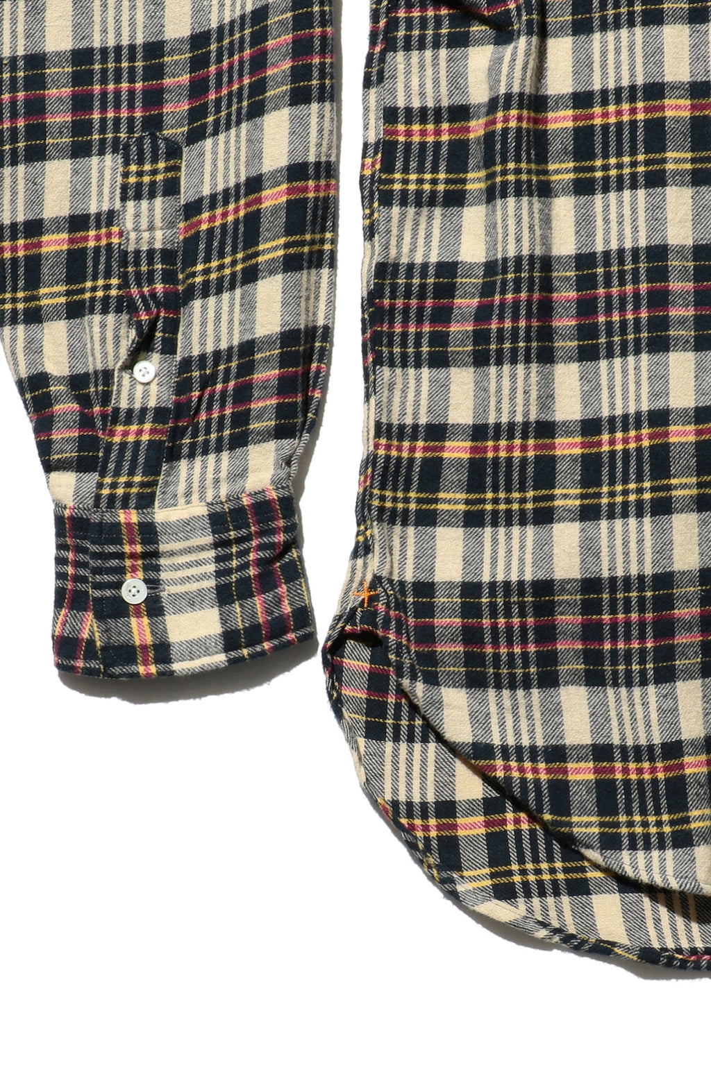 B.D. Classic Fit Indian Flannel Shirt Plaid Beige