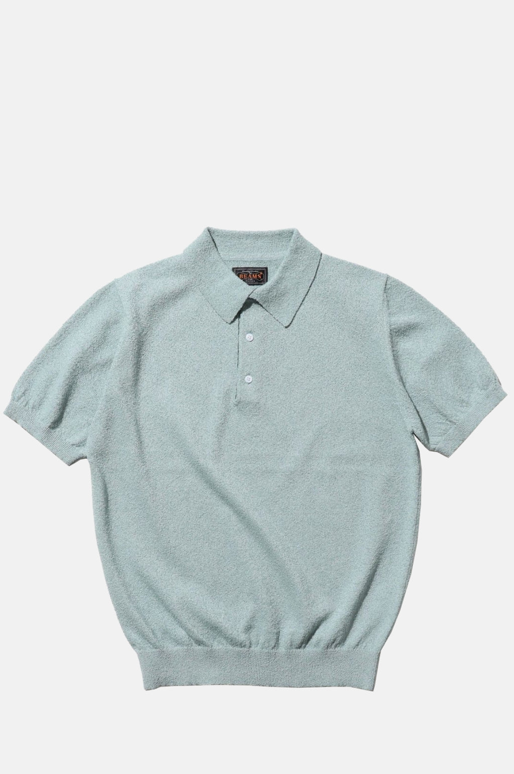 Beams Plus Knit Polo Cotton Boucle Sax.
