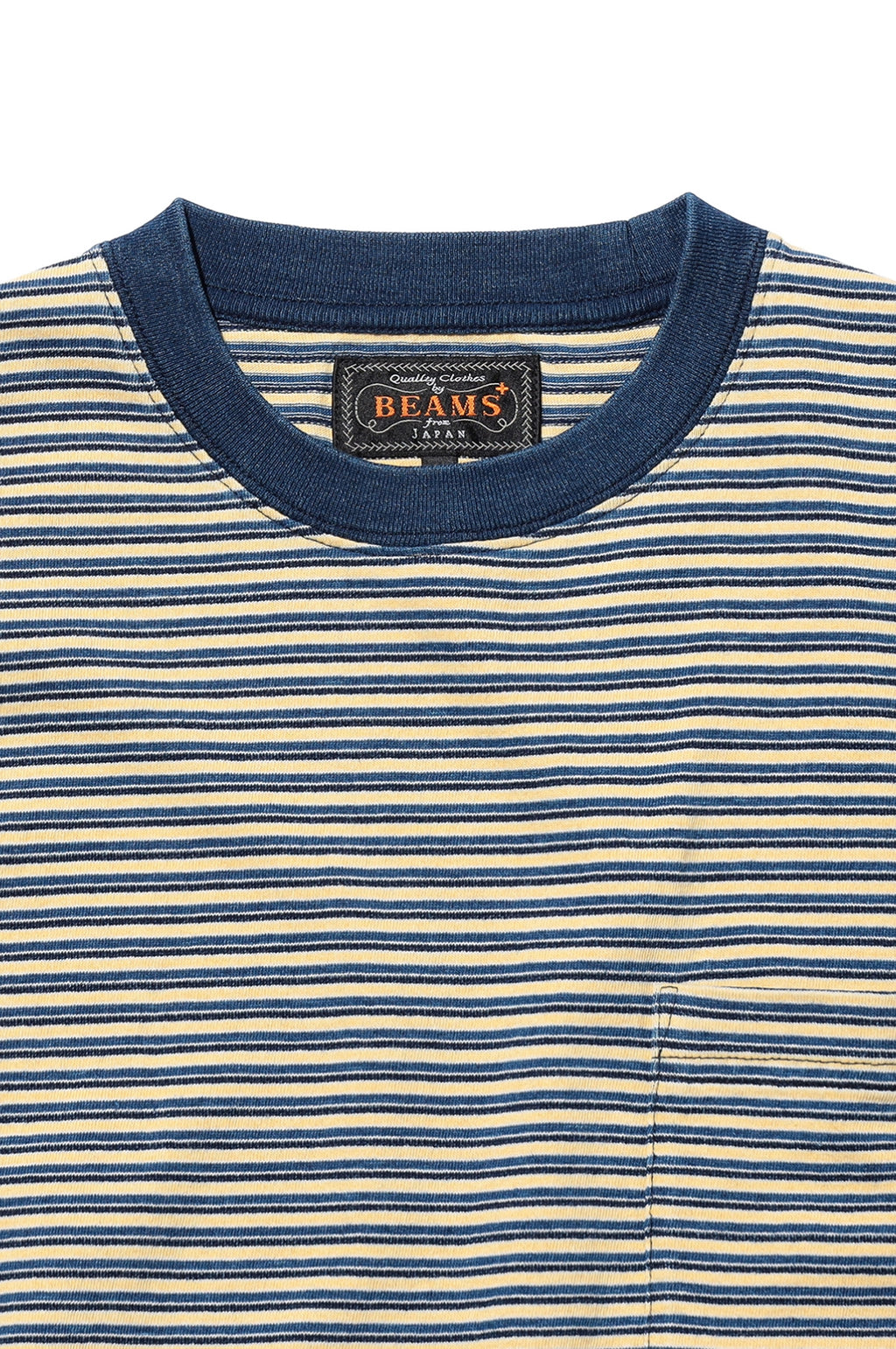 Pocket Tee Indigo Stripe Off White