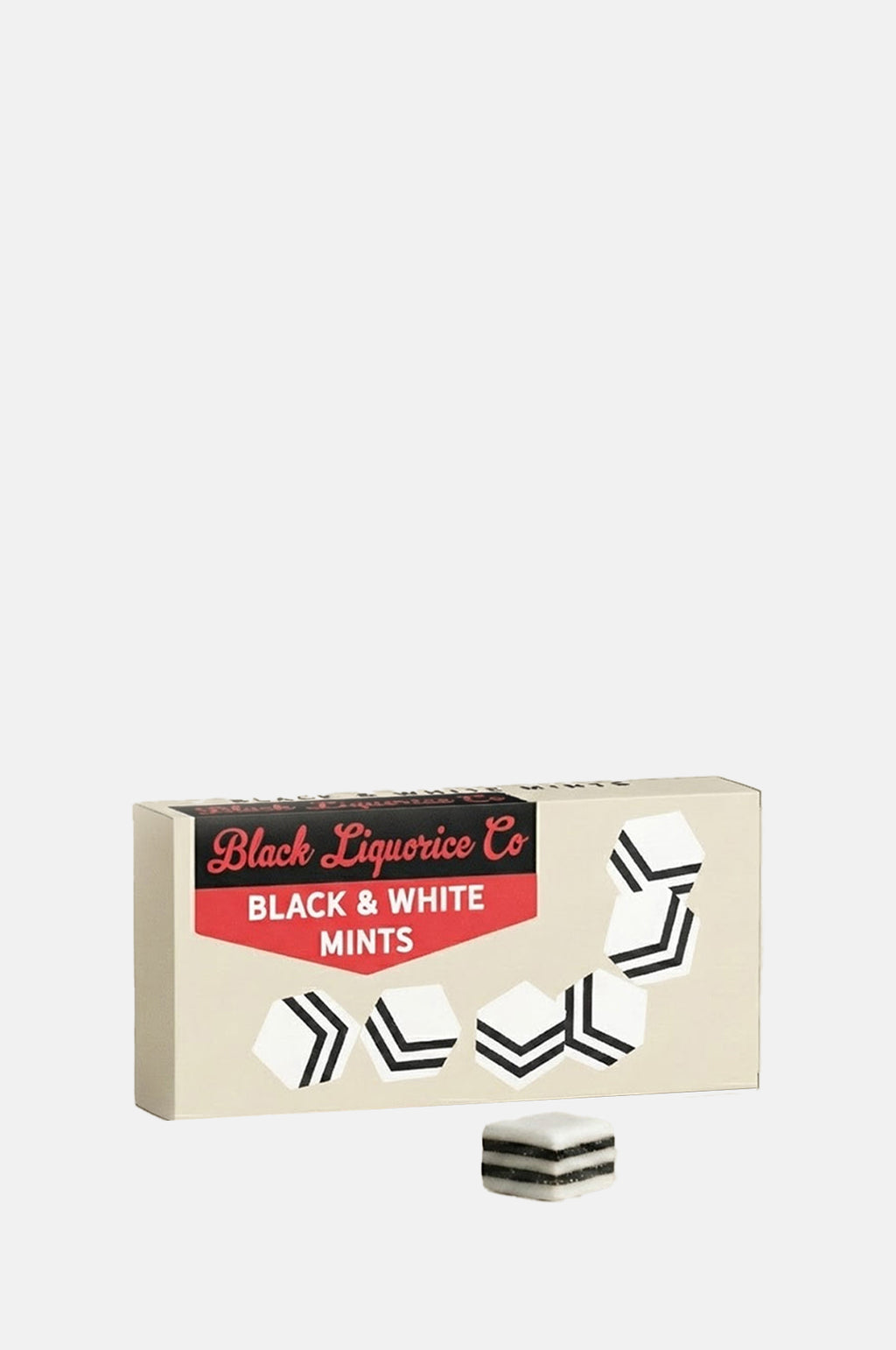 Black Liquorice Company Black n White Mints.