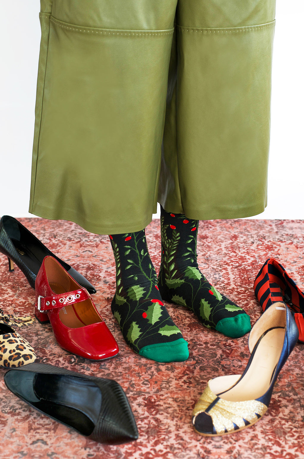 Cueillette Faux Noir Socks