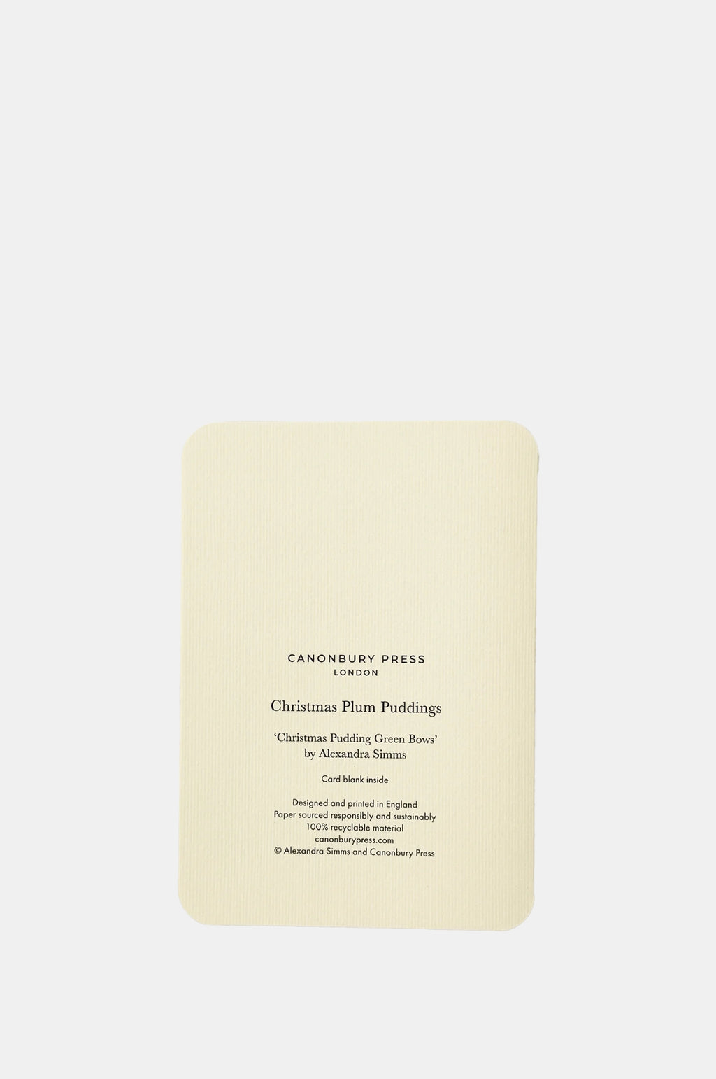 Christmas Plum Pudding Green Bows Greeting Card