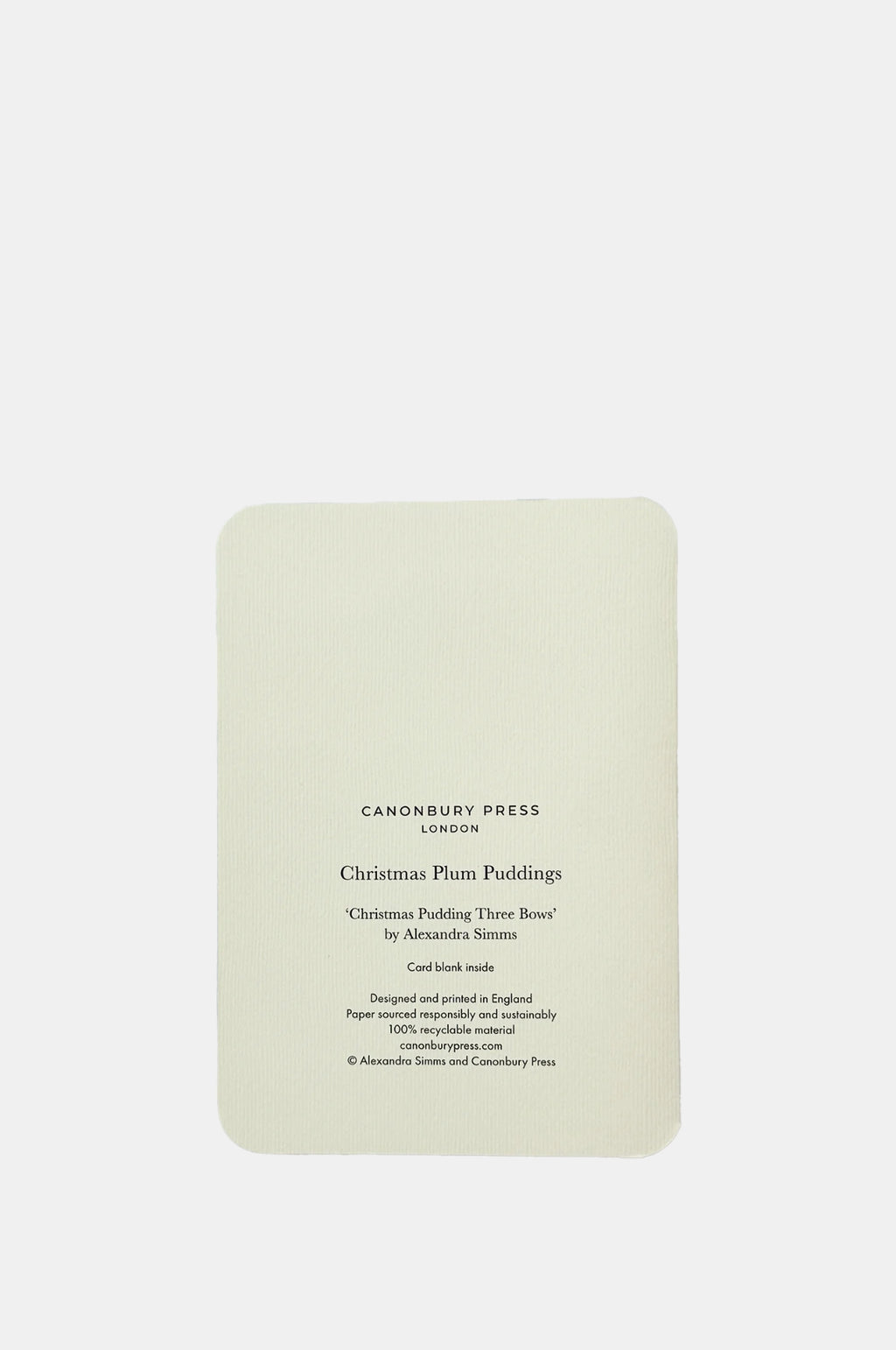 Christmas Plum Pudding Three Bows Greeting Card