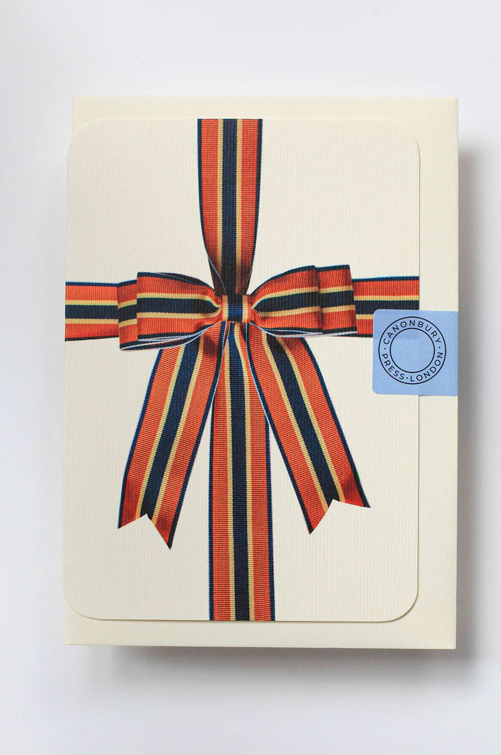 Orange Blue & Cream Bow Notecard