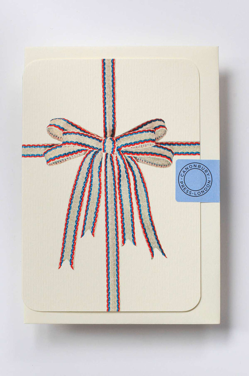 White Red & Blue Bow Notecard