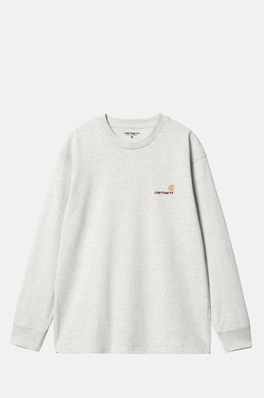 L/S American Script T-Shirt Ash Heather