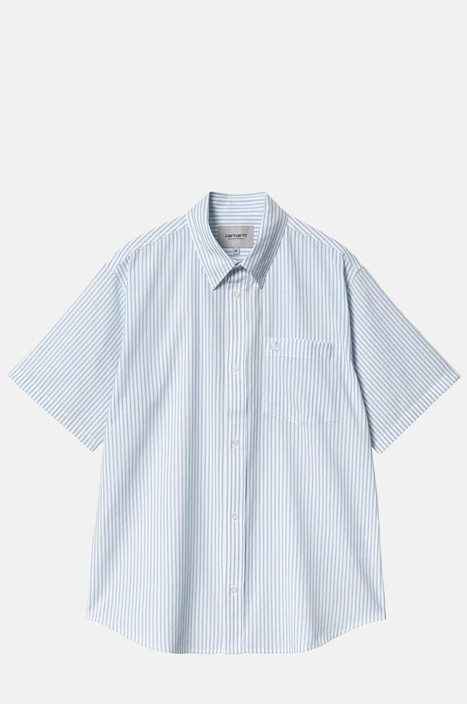 [CARHARTTWIP] S/S PHELPS SHIRT ★大人気★ Carhartt S/S Phelps Stripe Shirt in Bluebird – The Hambledon