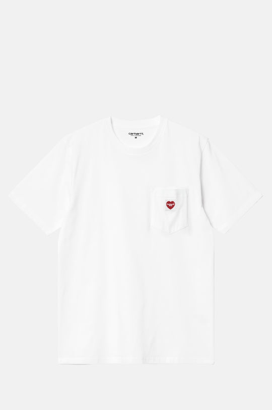 S/S Pocket Heart T-Shirt White/Red
