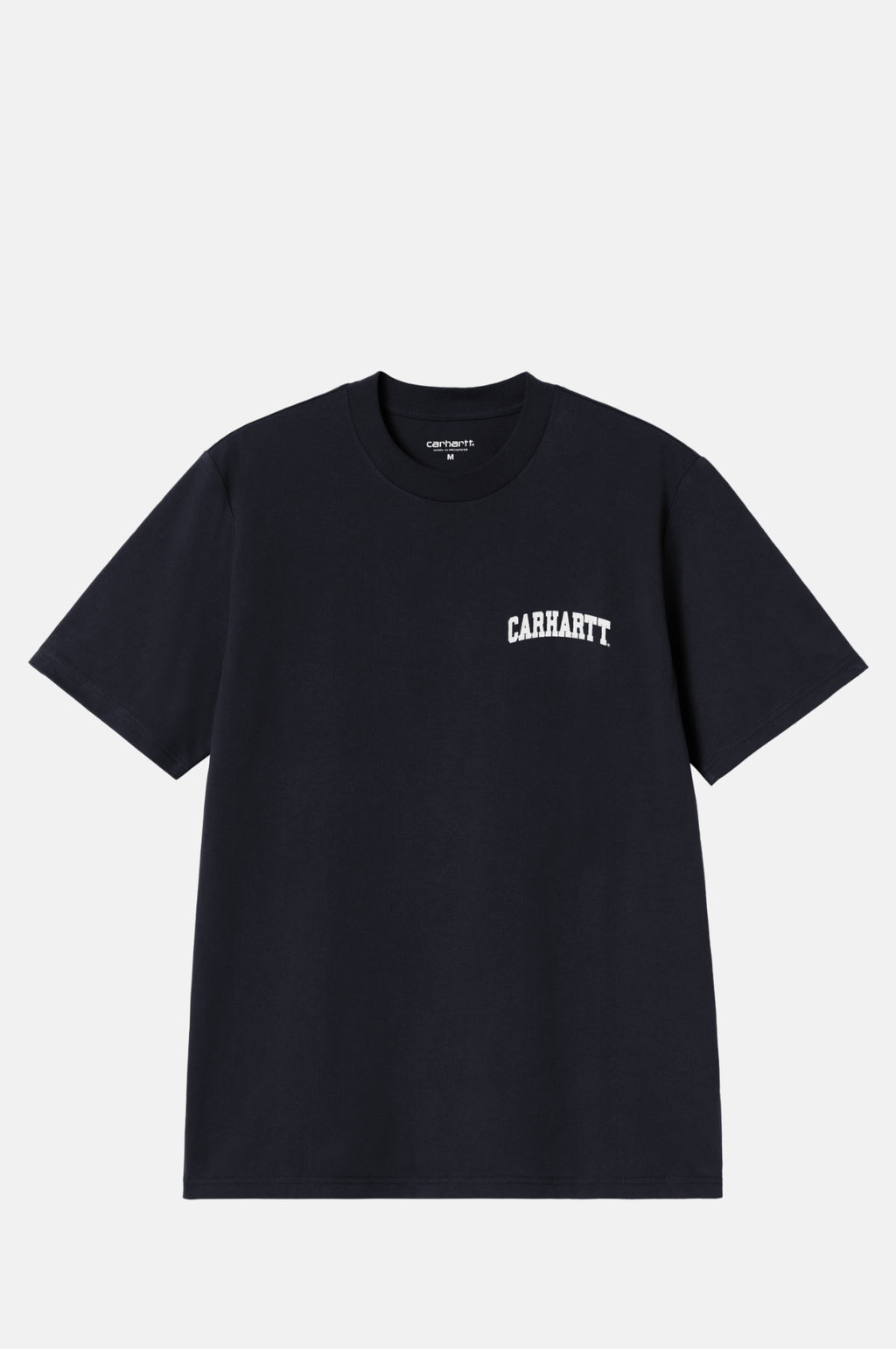 Carhartt WIP S/S University Script T-Shirt in Deep Night/White.